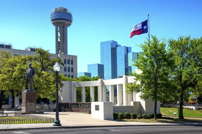 Framed Print : Dallas, Dealey Plaza, Statue Of George Bannerman Dealey, Site of the Kennedy Assassination Framed Print : Dallas, Dealey Plaza, Statue Of George Bannerman Dealey, Site of the Kennedy Assassination