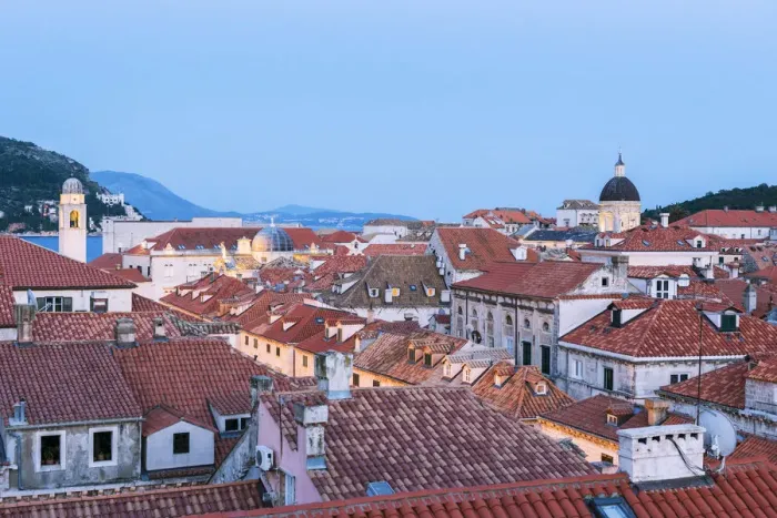 Framed Print : Dalmatia, Croatia, Dubrovnik. View over the rooftops of Dubrovnik old town at dusk Framed Print : Dalmatia, Croatia, Dubrovnik. View over the rooftops of Dubrovnik old town at dusk