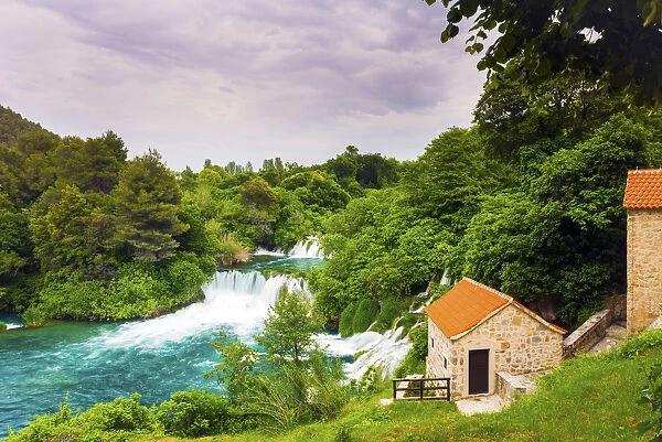 Dalmatia, Croatia, Krka National park, Waterfalls at Skadinski Buk