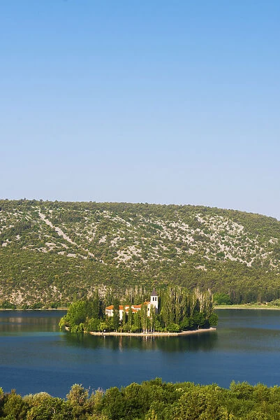 Dalmatia, Croatia, Visovac. The Roman Catholic Franciscan monastery in Krka national park