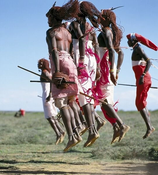 In their dances, Samburu warriors take it in turns to leap high in the air