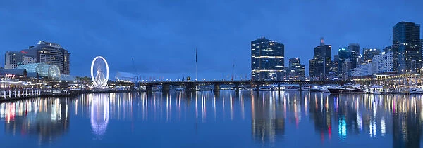 Darling Harbour at dusk, Sydney, New South Wales, Australia