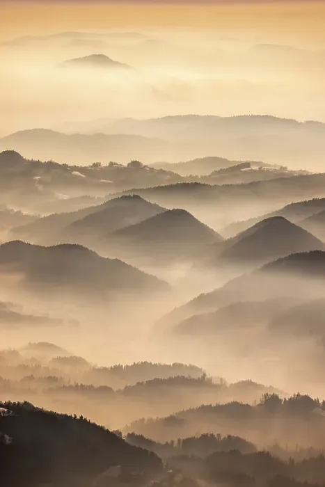 Framed Print : Dawn over the foothills of the Kamnik Savinja Alps from Kravavec, Slovenia Framed Print : Dawn over the foothills of the Kamnik Savinja Alps from Kravavec, Slovenia