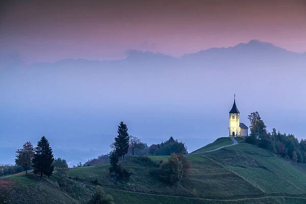 Dawn at Jamnik Church, Slovenia