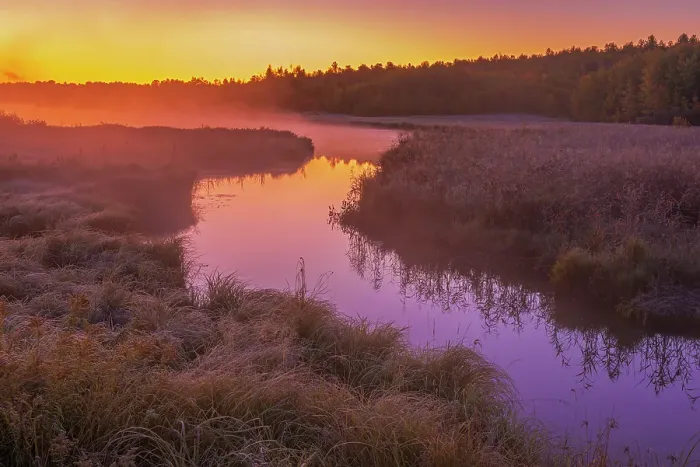 Framed Print : Dawn light and fog over wetland in autumn Sudbury, Ontario, Canada Framed Print : Dawn light and fog over wetland in autumn Sudbury, Ontario, Canada