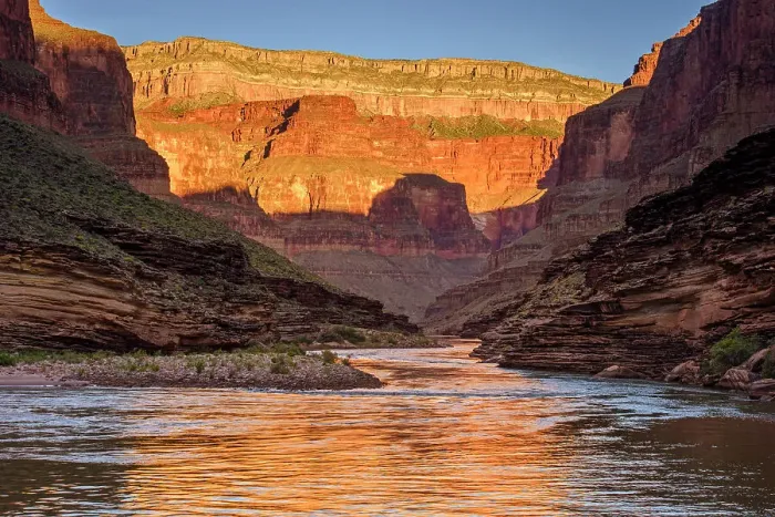 Framed Print : Dawn light reflecting off the Grand canyon walls into the Colorado River from Conquistador Isle (Mile 121), Grand Canyon National Park, Arizona, USA Framed Print : Dawn light reflecting off the Grand canyon walls into the Colorado River from Conquistador Isle (Mile 121), Grand Canyon National Park, Arizona, USA