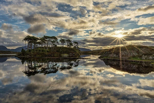 Dawn Sky Reflecting in Derryclare Lough, Connemara, Co. Galway, Ireland