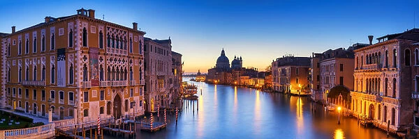 Dawn View of Grand Canal from Accademia Bridge, Venice, Italy