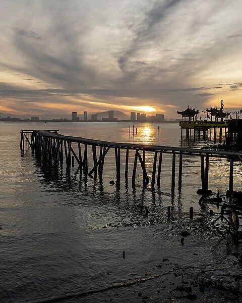 Dawn at Yeoh Jetty, George Town, Pulau Pinang, Penang, Malaysia, Asia