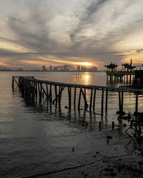 Framed Print : Dawn at Yeoh Jetty, George Town, Pulau Pinang, Penang, Malaysia, Asia
