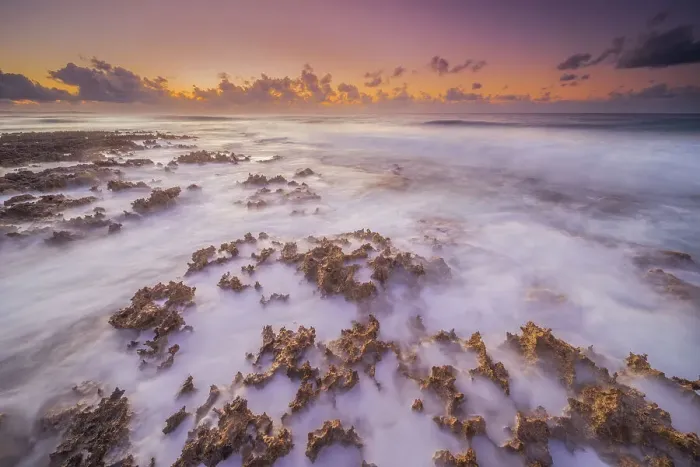 Framed Print : Daybreak on the Caribbean Sea along the rugged ironshore of Grand Cayman in the Cayman Islands, British West Indies Framed Print : Daybreak on the Caribbean Sea along the rugged ironshore of Grand Cayman in the Cayman Islands, British West Indies