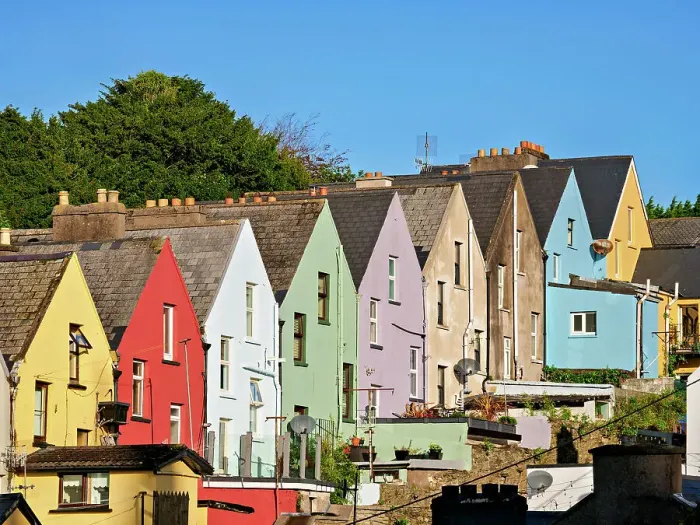 Framed Print : Deck of Cards Colourful Houses, Cobh, County Cork, Ireland Framed Print : Deck of Cards Colourful Houses, Cobh, County Cork, Ireland