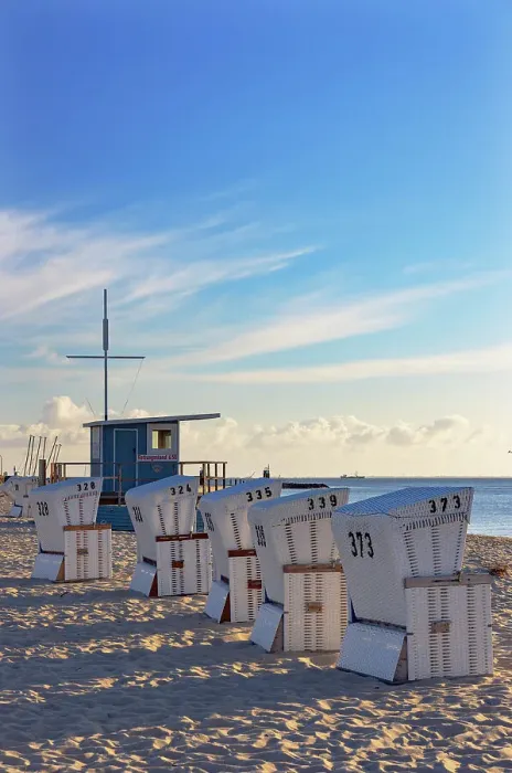 Framed Print : Deckchairs on Hornum beach, Sylt, Schleswig Holstein, Germany
