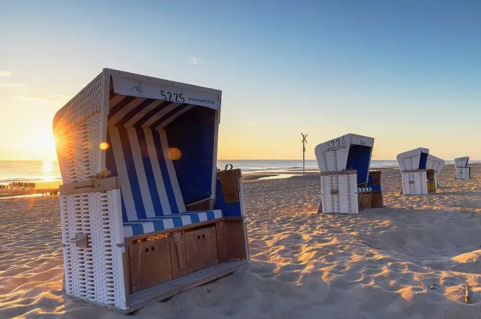 Framed Print : Deckchairs on Rantum beach, Sylt, Schleswig Holstein, Germany