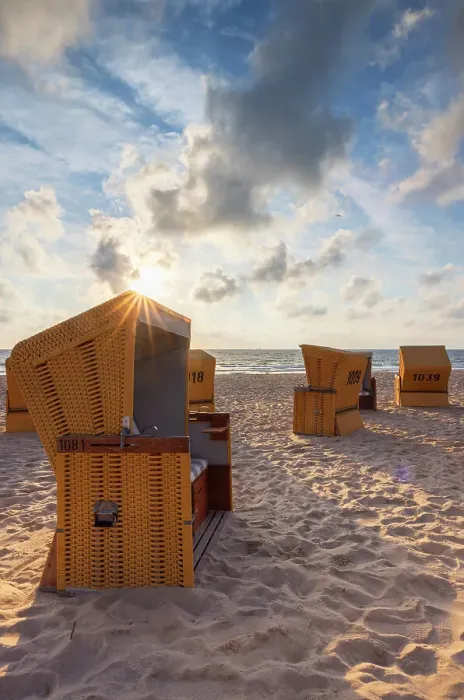 Framed Print : Deckchairs on Wenningstedt beach, Sylt, Schleswig Holstein, Germany Framed Print : Deckchairs on Wenningstedt beach, Sylt, Schleswig Holstein, Germany