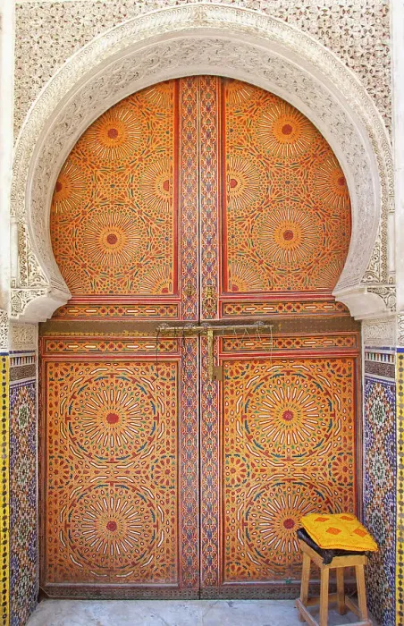 Framed Print : A decorated door in the Medina of Fez, Morocco. The medina of Fes was declared UNESCO World Heritage Site in 1981 Framed Print : A decorated door in the Medina of Fez, Morocco. The medina of Fes was declared UNESCO World Heritage Site in 1981