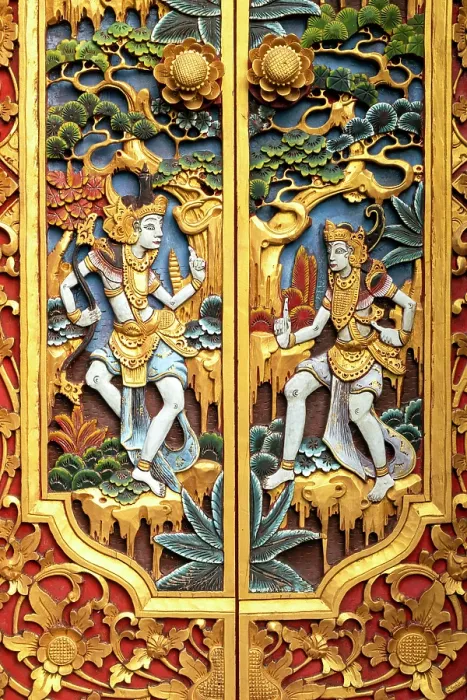 Framed Print : Detail of a decorated door at Pura Tanah Lot Temple, Bali, Indonesia Framed Print : Detail of a decorated door at Pura Tanah Lot Temple, Bali, Indonesia