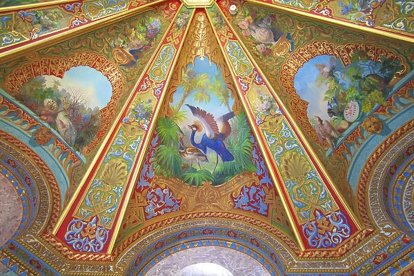 Decorative Ceiling in Bathing Pavilion, Beylerbeyi Palace, Beylerbeyi, Istanbul, Turkey