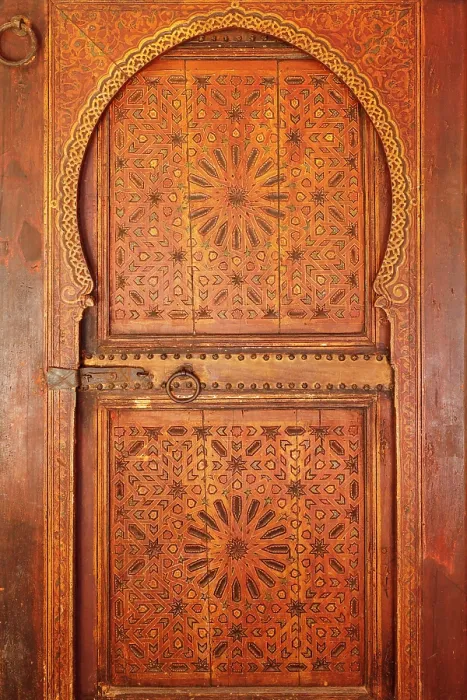 Framed Print : Decorative door at Bahia Palace, Marrakech, Morocco Framed Print : Decorative door at Bahia Palace, Marrakech, Morocco