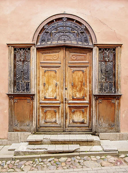 Decorative Door at St. Kazimiero Street, Old Town, Vilnius, Lithuania