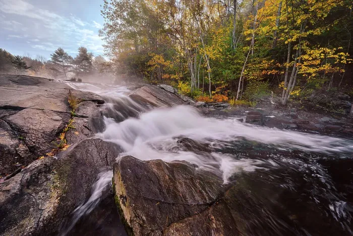 Framed Print : Dee Bank Falls in Autumn on the Dee River, Muskoka, Ontario, Canada Framed Print : Dee Bank Falls in Autumn on the Dee River, Muskoka, Ontario, Canada