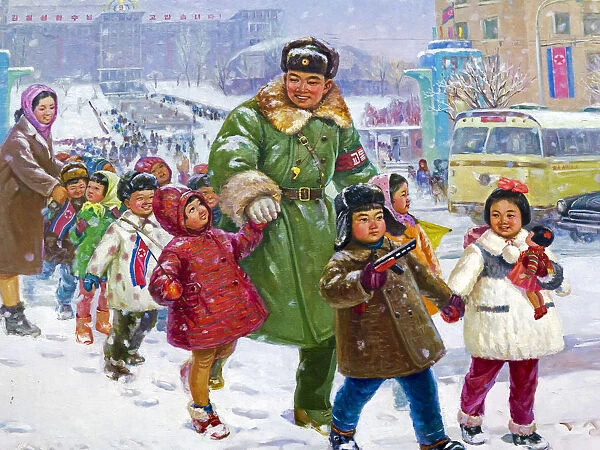Democratic Peopless Republic of Korea (DPRK), North Korea, Pyongyang, Painting