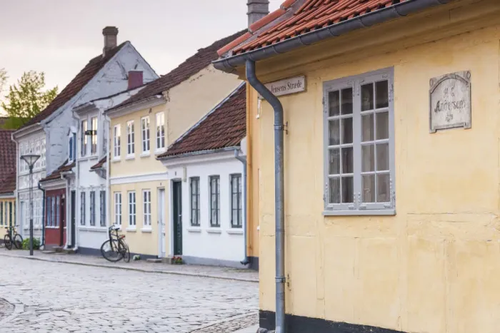 Framed Print : Denmark, Funen, Odense, H. C. Andersen House, exterior Framed Print : Denmark, Funen, Odense, H. C. Andersen House, exterior