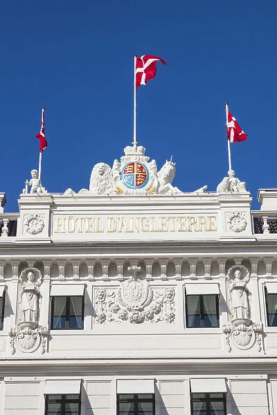 Denmark, Zealand, Copenhagen, detail of the Hotel D Angleterre