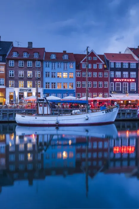 Framed Print : Denmark, Zealand, Copenhagen, Nyhavn harbor, evening Framed Print : Denmark, Zealand, Copenhagen, Nyhavn harbor, evening