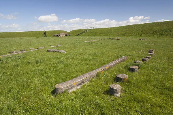 Denmark, Zealand, Trelleborg, remnants of circular Viking City mound, 10th century