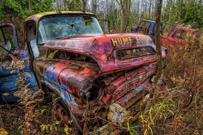 Framed Print : Derelict truck in field, Milton, Ontario, Canada Framed Print : Derelict truck in field, Milton, Ontario, Canada