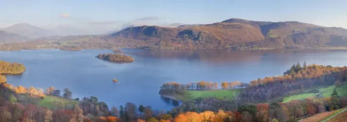 Framed Print : Derwent Water from Catbells, Lake District, Cumbria, Lake District, UK