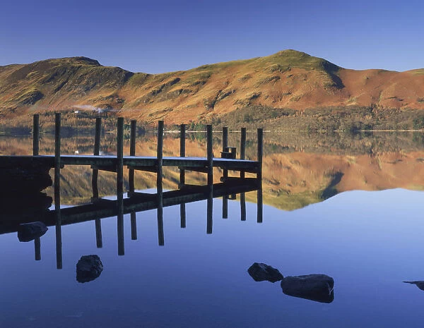 Derwent Water Jetty Reflections, Lake District National Park, Cumbria, England