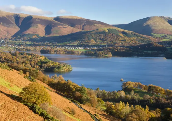 Framed Print : Derwent Water and Keswick from Catbells, Lake District National Park, Cumbria, England Framed Print : Derwent Water and Keswick from Catbells, Lake District National Park, Cumbria, England