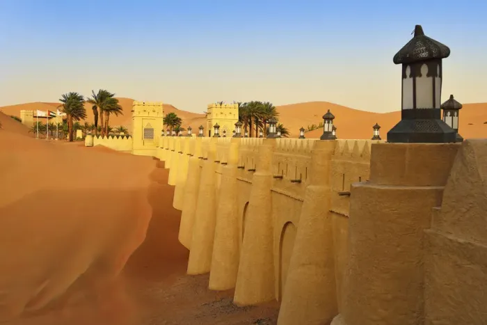 Framed Print : Desert luxury hotel Anantara Qasr Al Sarab in the Empty Quarter desert Rub Al Khali