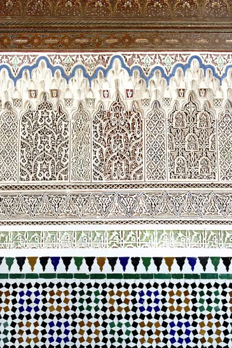 Framed Print : Details of arabic decorations and mosaic inside Bahia Palace, Marrakech, Morocco Framed Print : Details of arabic decorations and mosaic inside Bahia Palace, Marrakech, Morocco