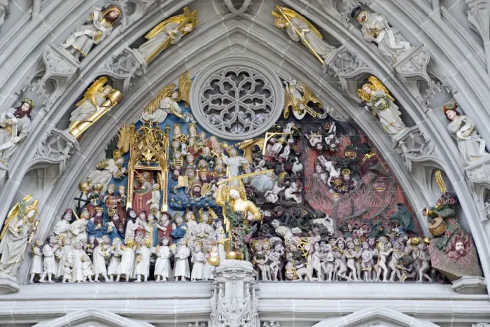 Framed Print : The Last Devotion carving at the entrance of the Bern Munster or Saint Vincents Cathedral Framed Print : The Last Devotion carving at the entrance of the Bern Munster or Saint Vincents Cathedral