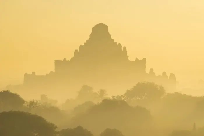 Framed Print : Dhammayan Gyi Temple at misty sunrise, Bagan, Mandalay District, Mandalay Region, Myanmar Framed Print : Dhammayan Gyi Temple at misty sunrise, Bagan, Mandalay District, Mandalay Region, Myanmar