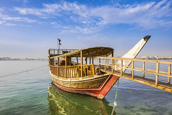 Dhow in the harbour at West Bay, Doha, Qatar