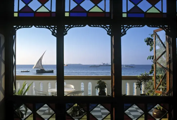 Framed Print : Dhow through window Framed Print : Dhow through window