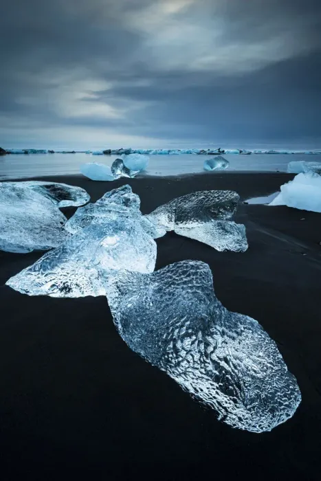 Framed Print : Diamond Beach, Jokulsarlon Glacier Lagoon, Hofn, Iceland, Europe