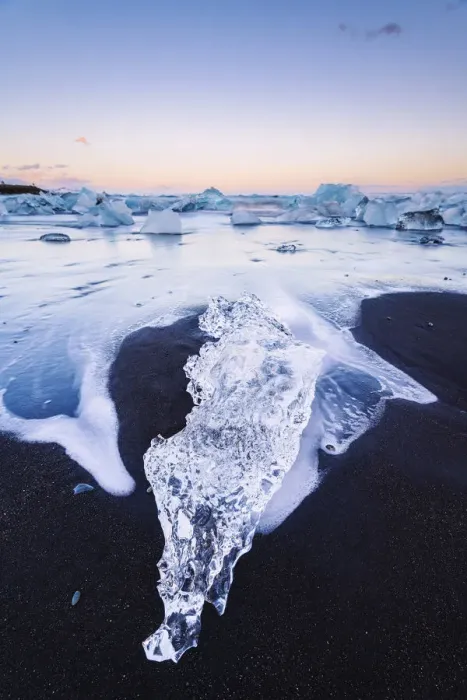 Framed Print : Diamond Beach, Jokulsarlon Glacier Lagoon, Hofn, Iceland, Europe