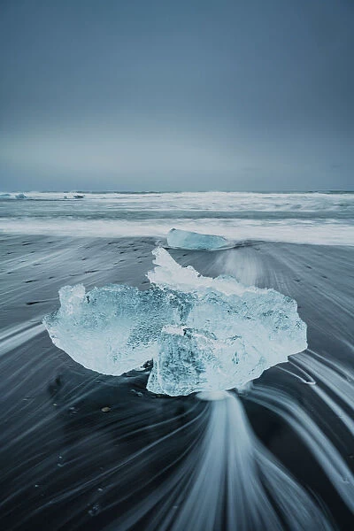 Diamond Beach, Jokulsarlon Glacier Lagoon, Hofn, Iceland, Europe