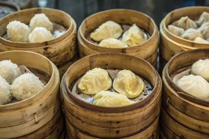 Framed Print : Dim sum baskets, Shanghai, China Framed Print : Dim sum baskets, Shanghai, China