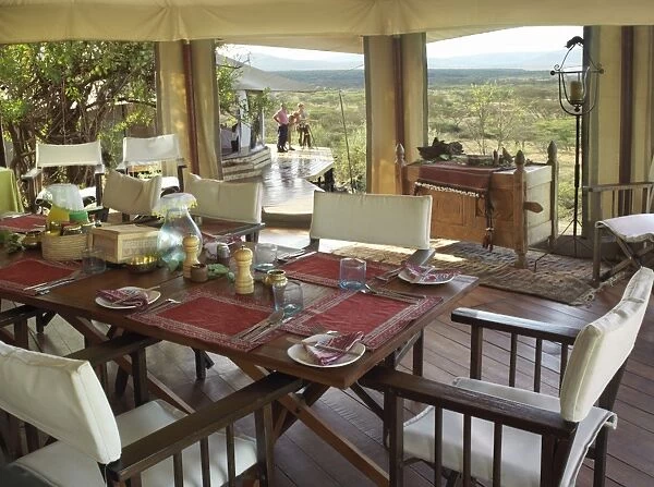 The dining tent of Ol Seki tented camp in Masai Mara Game Reserve