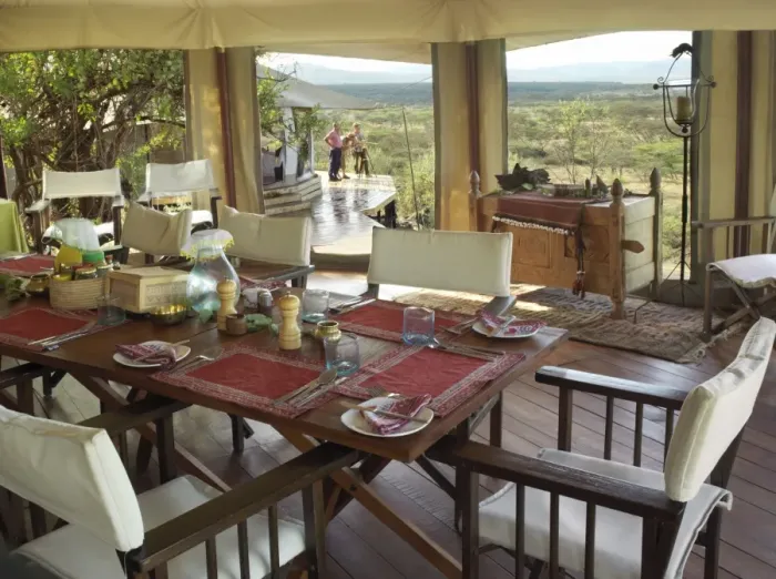 Framed Print : The dining tent of Ol Seki tented camp in Masai Mara Game Reserve