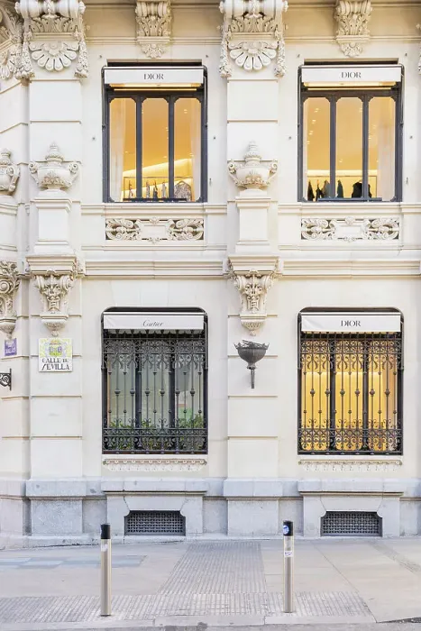Framed Print : Dior and Cartier windows at Galleria Canalejas, Madrid, Spain
