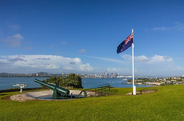 The Disappearing Gun of the South Battery, North Head, Auckland City and Harbour