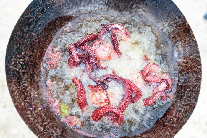 Framed Print : Dish with cooked octopus, Zanzibar, Tanzania Framed Print : Dish with cooked octopus, Zanzibar, Tanzania