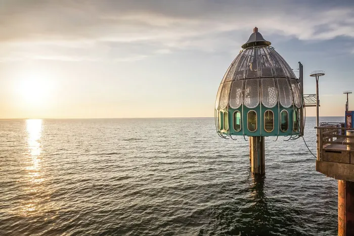 Framed Print : Diving bell at the Zingst pier, Mecklenburg-Western Pomerania, Baltic Sea, Northern Germany, Germany Framed Print : Diving bell at the Zingst pier, Mecklenburg-Western Pomerania, Baltic Sea, Northern Germany, Germany